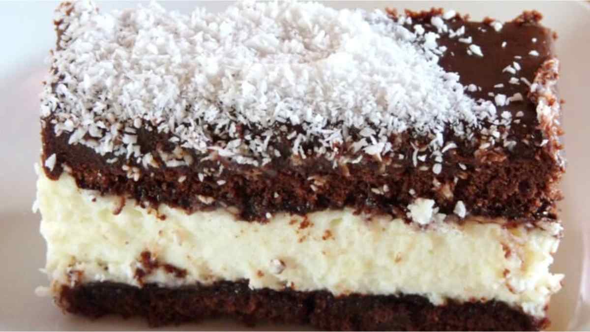 Gâteau fondant chocolat mousse coco