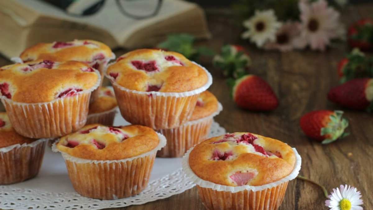 Muffins aux fraises et ricotta