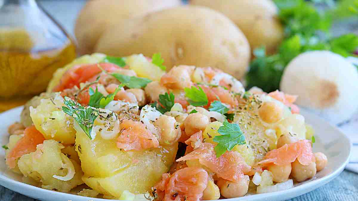 salade de pommes de terre et saumon fumé