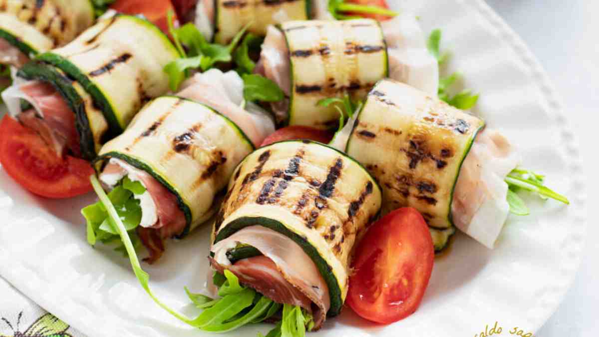 Rouleaux de courgettes au jambon