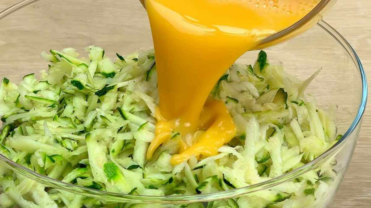 Omelette de courgettes râpées
